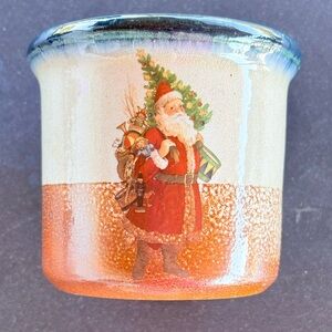 VTG. 🎅🏻Mini Crock from Monroe Salt Works, Maine, USA, Santa Claus design